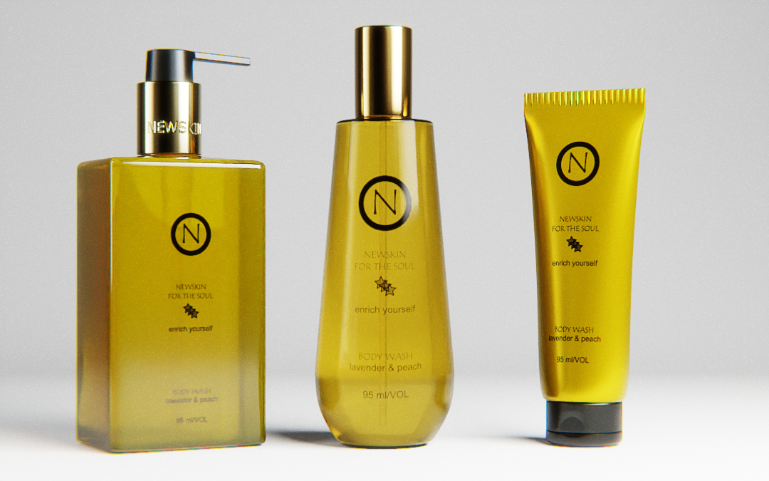 This is an image of a line of skin care products made using computer generated imagery to show how realistic cgi images can be made to look.